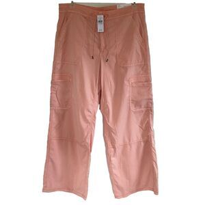 American Eagle Dreamy Drape Super High Rise Baggy Wide-Leg Cargo Pants 14 Coral